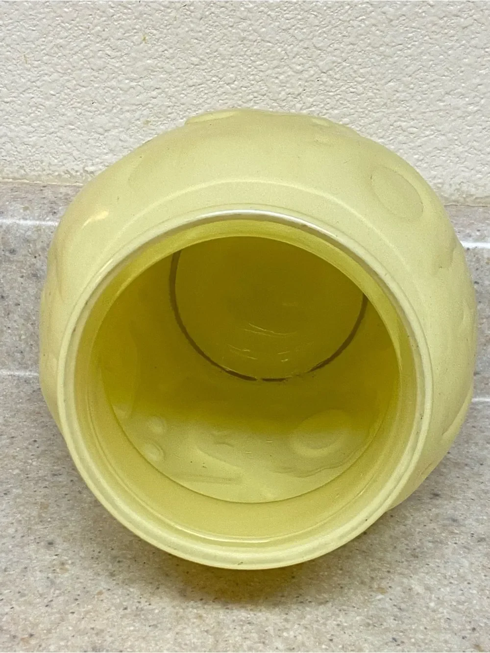 VTG, Hazel Atlas Cookie Yellow Gingerbread Glass Apothecary Jar with Clear Lid